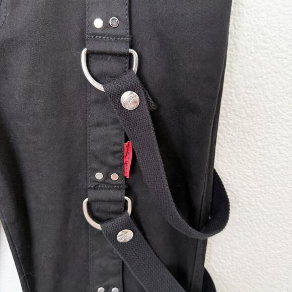 [Tripp NYC] Black Punk Rock Matrix D-Ring Straps Emo Gothic Bondage Pants Sz 32 - Picture 10 of 12